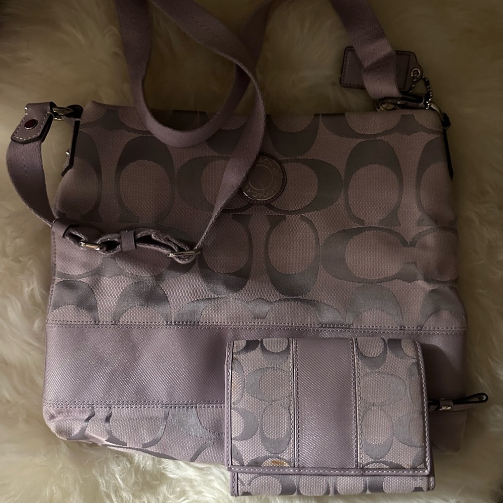 Coach Crossbody and Wallet, Lavender